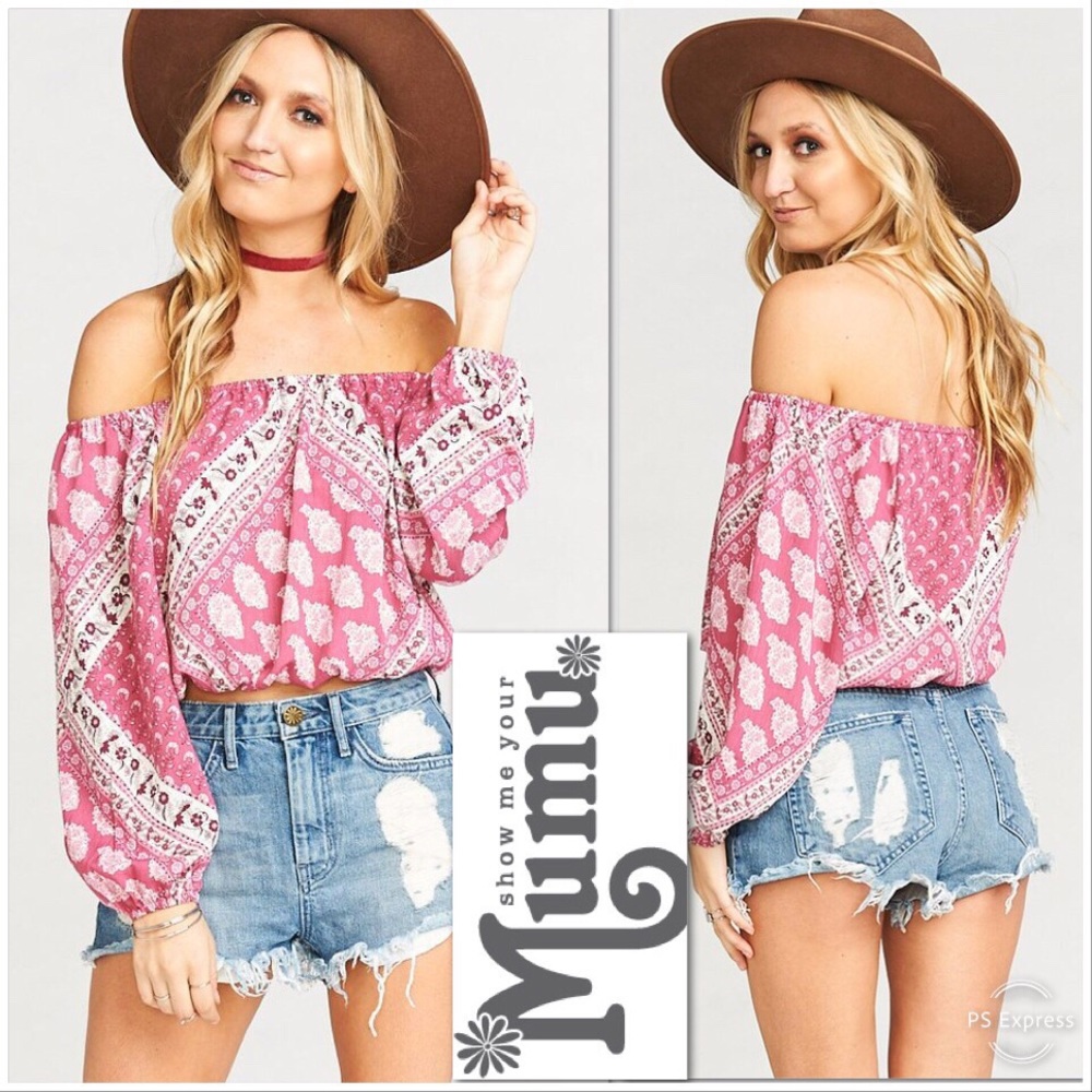 Show Me Your MuMu Lima Scrunch Top Red Wine M